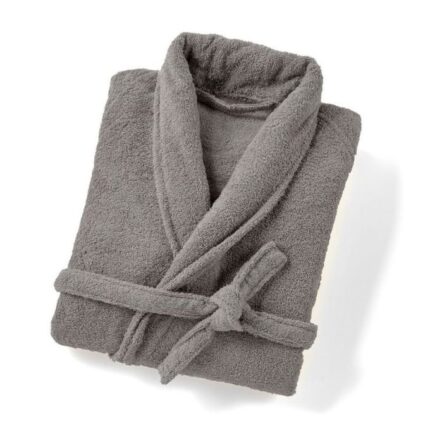 Peignoir 100% coton doux et absorbant Gris