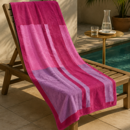 Serviette  de Piscine Pink Wave 100% Coton